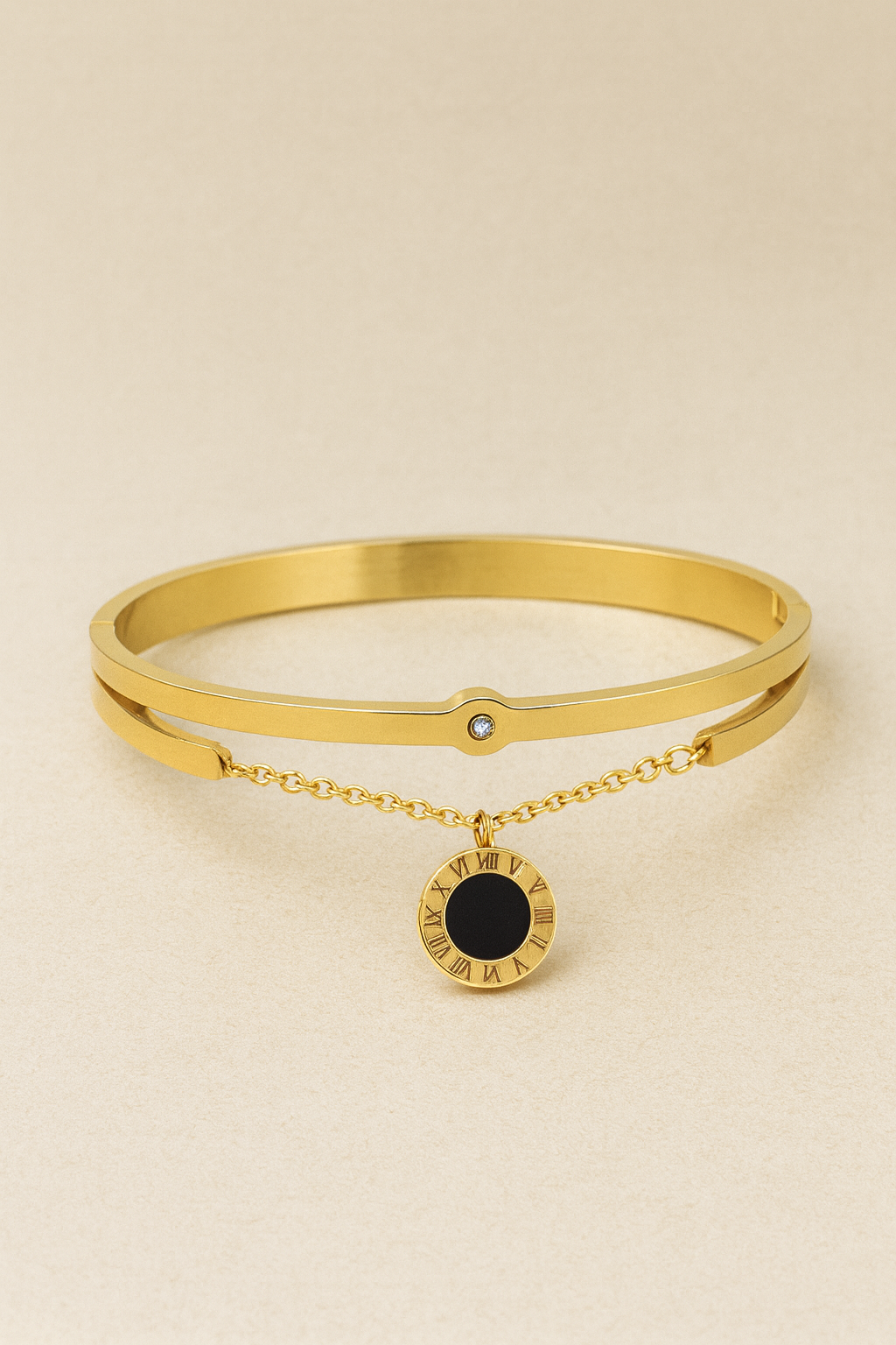 Roman Sunburst Charm Bracelet- Gold Plated