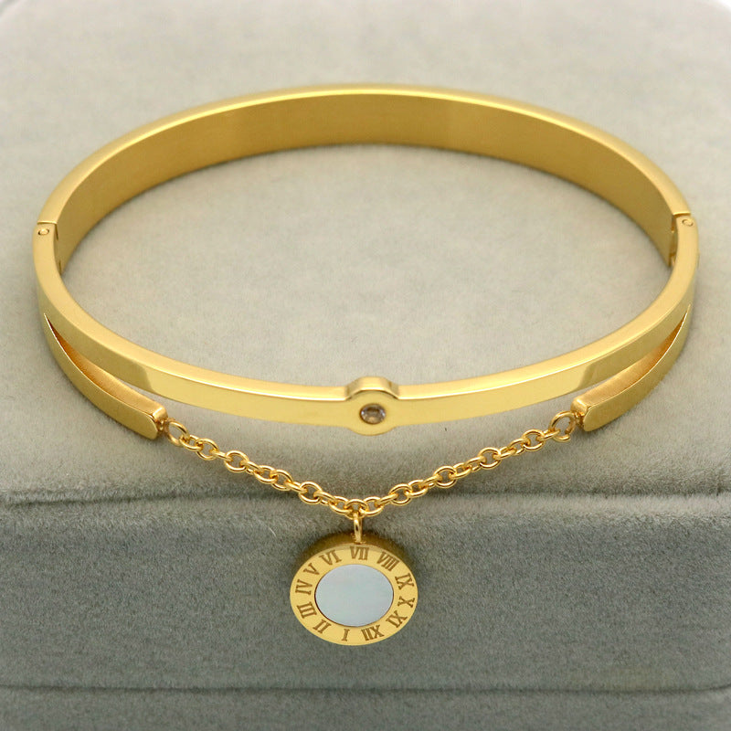 Roman Sunburst Charm Bracelet- Gold Plated