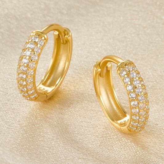 Luxury Pavé Chunky Hoops – Gold & Silver Plated