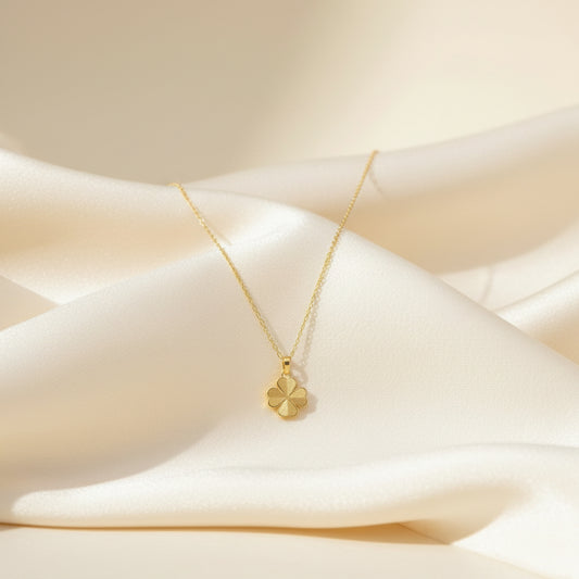 18K Gold Plated Four-Leaf Clover Lucky Pendant Necklace