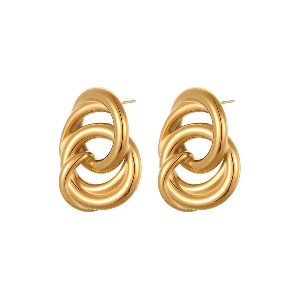 Minimalist Twisted Geometric Gold Earrings
